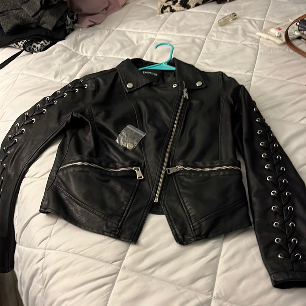 Bebe Awsome faux leather coat!!